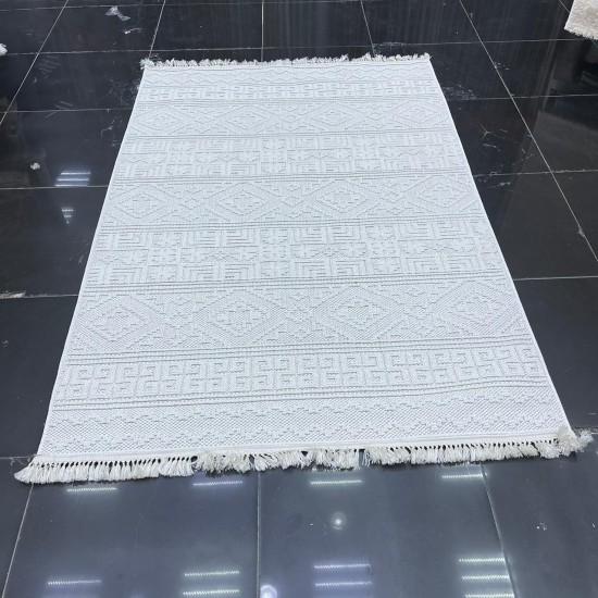 Turkish Majestic burlap carpet 09086 cream size 80*150