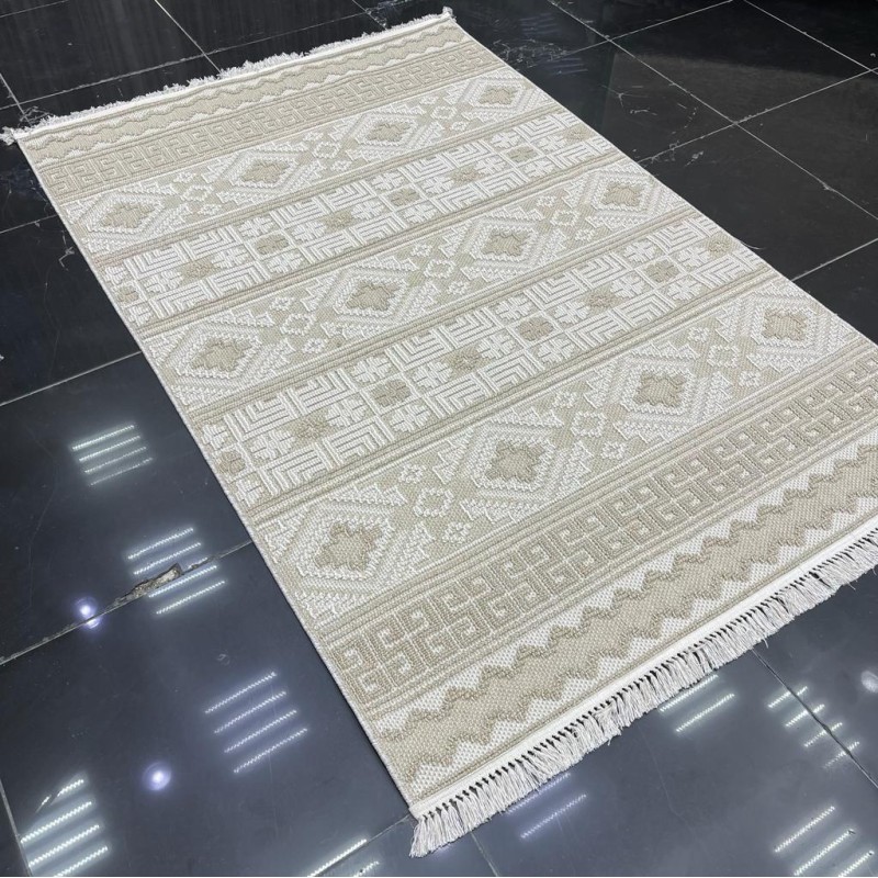سجاد خيش ماجستيك تركي 08745B بيج بيج  مقاس 250*350