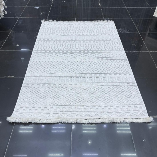 Turkish Majestic burlap carpet 08745B cream size 80*150