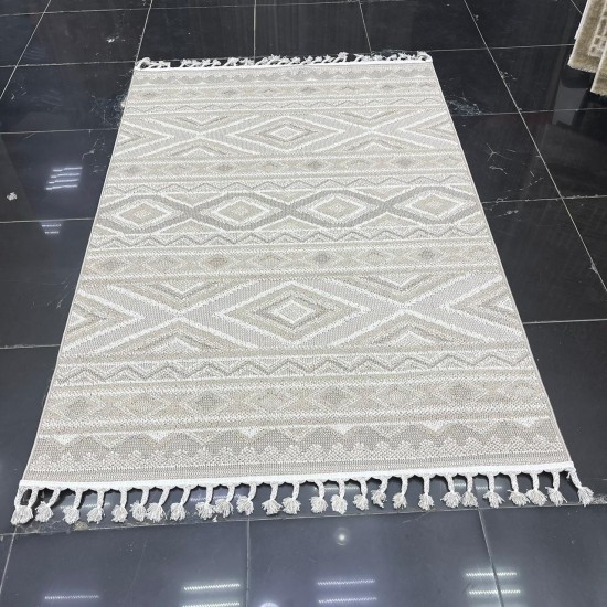 سجاد خيش اغوس تركي 62509 بيج مقاس 250*350