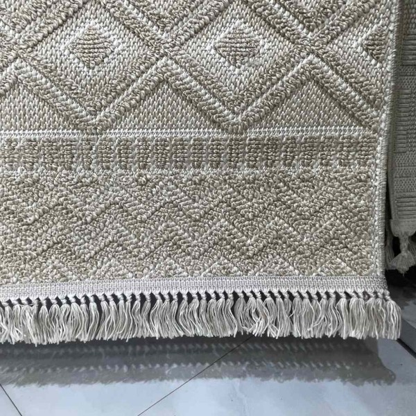 سجاد خيش ماجستيك تركي 08642B بيج غامق مقاس 80*150