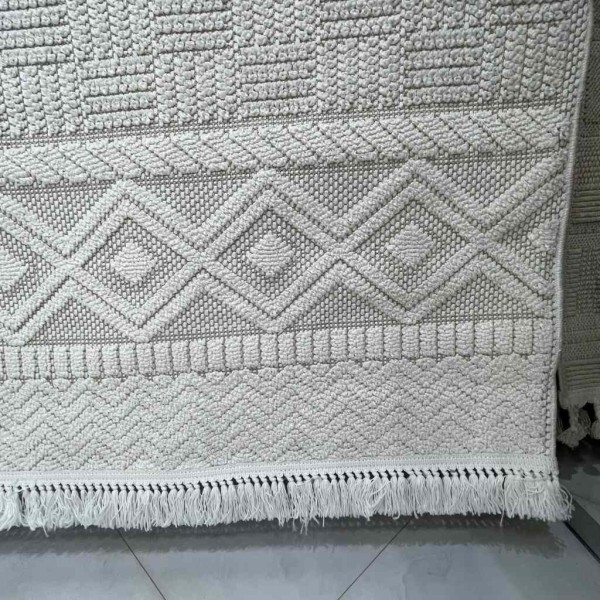 Majestic Turkish Burlap Rug 08642B ivory Size 100*300