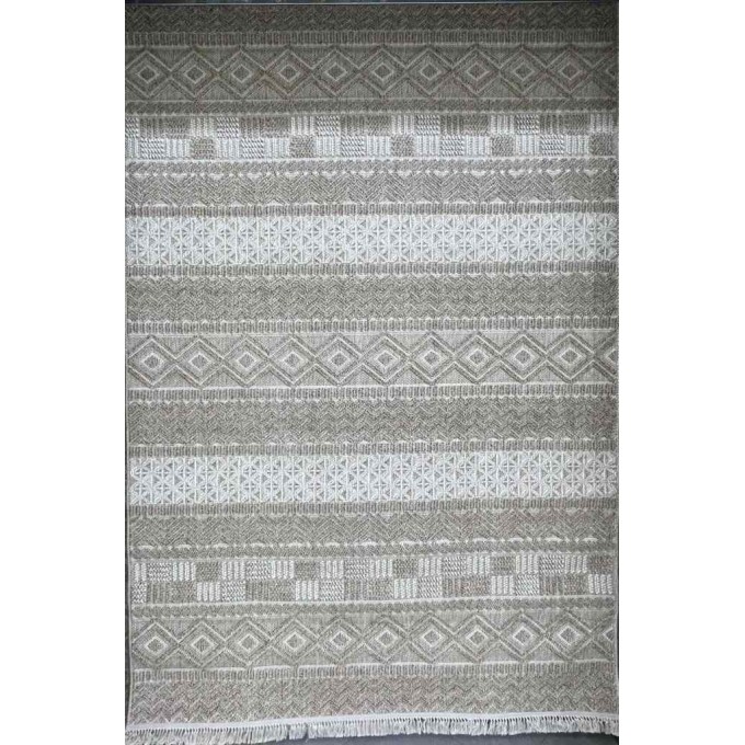 Majestic Turkish Burlap Rug 08642B KAHVE Light beige Size 50*80