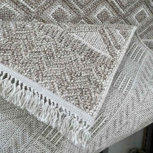 Majestic Turkish Burlap Rug 08642B KAHVE Light beige Size 300*400