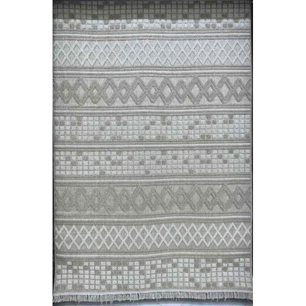 Majestic Turkish Burlap Rug 08656B Dark beige Size 150*220