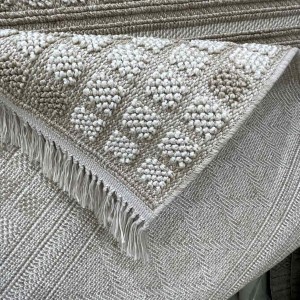 Majestic Turkish Burlap Rug 08656B Dark beige Size 150*220
