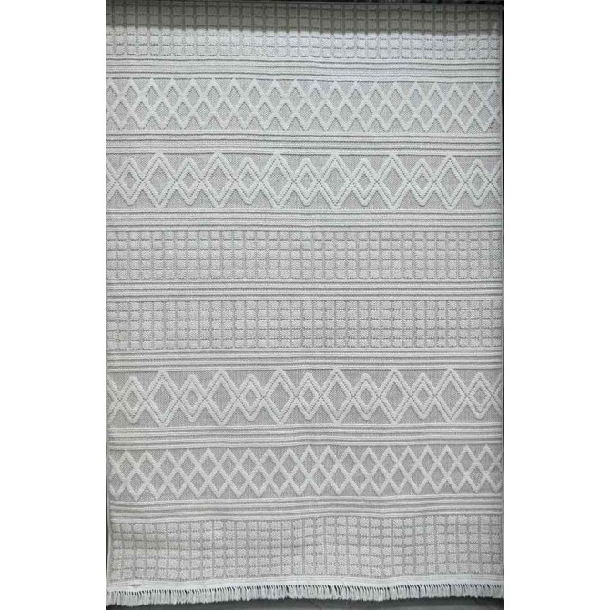 Majestic Turkish Burlap Rug 08656B ivory Size 150*220