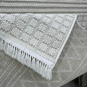 Majestic Turkish Burlap Rug 08656B ivory Size 100*300