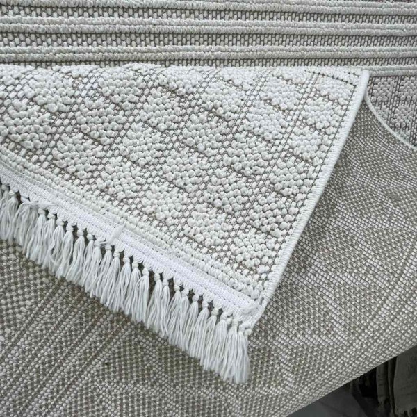 Majestic Turkish Burlap Rug 08656B ivory Size 100*300