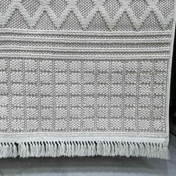 Majestic Turkish Burlap Rug 08656B ivory Size 100*300