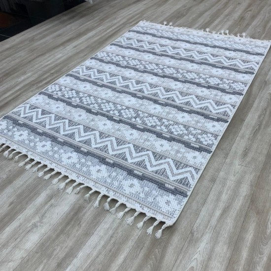 Turkish unique carpet OE618A gray cream size 100*300