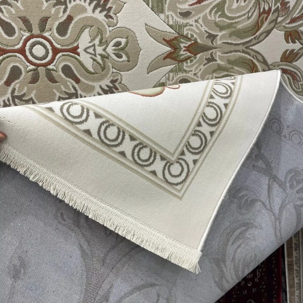 Turkish rug elegant French pattern SRC24A cream green size 400*500