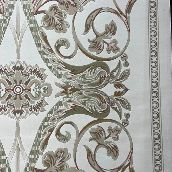 Turkish rug elegant French pattern SRC24A cream green size 400*500