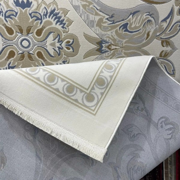 Turkish rug elegant French pattern SRC24A cream gray size 150*220