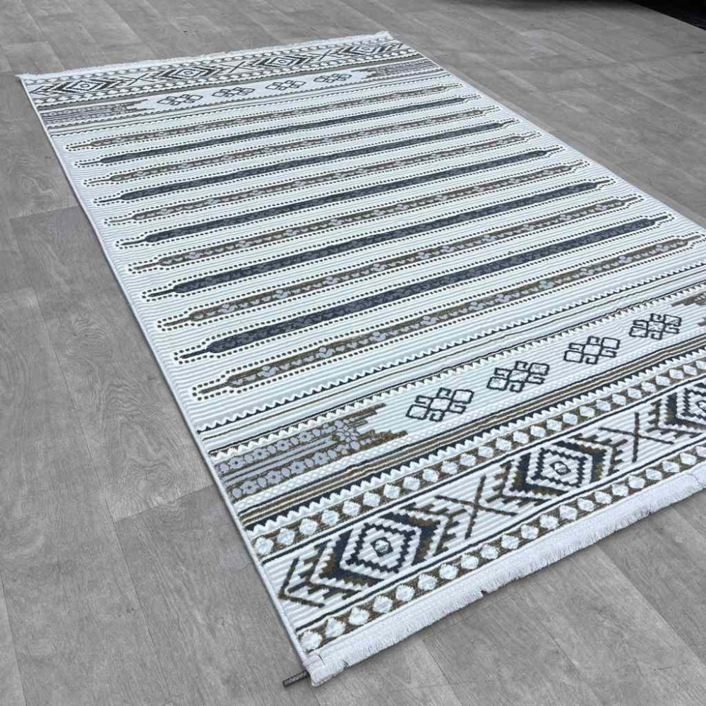 سجاد تركي رانا تركي 1143A كريم رصاصي مقاس 150*220 سجاد تركي رانا تركي 1143A كريم رصاصي مقاس 150*220