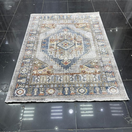 Turkish Bohemian Crystal Carpet OA034A Light Gray Color Size 250*350