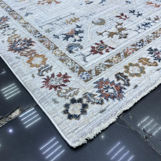 Turkish Bohemian Crystal Carpet DG198A Cream Color Size 150*220