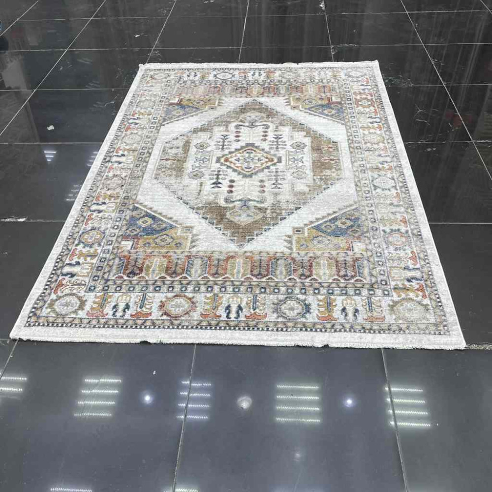 سجاد بوهيمي كريستال تركي OA034A لون كريم  مقاس 200*300