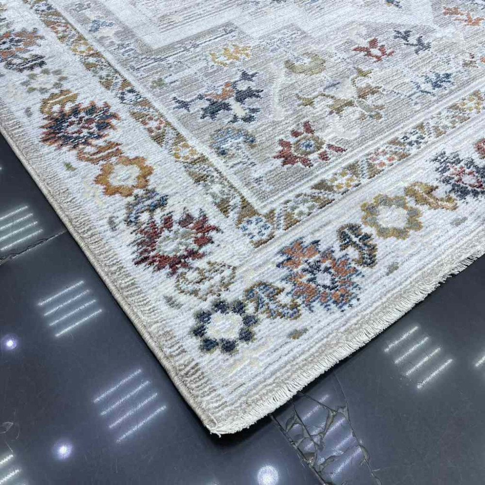 سجاد بوهيمي كريستال تركي DG198A لون كريم زهري مقاس 80*150