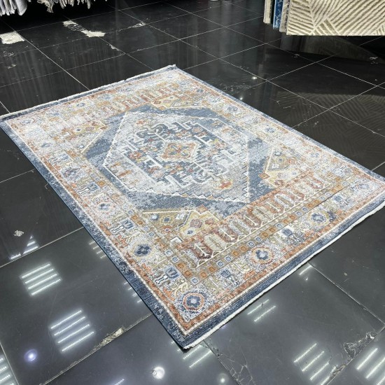 Turkish Bohemian Crystal Carpet OA034A Blue Size80*150