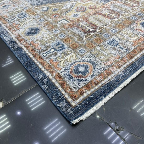 Turkish Bohemian Crystal Carpet OA034A Blue Size80*150