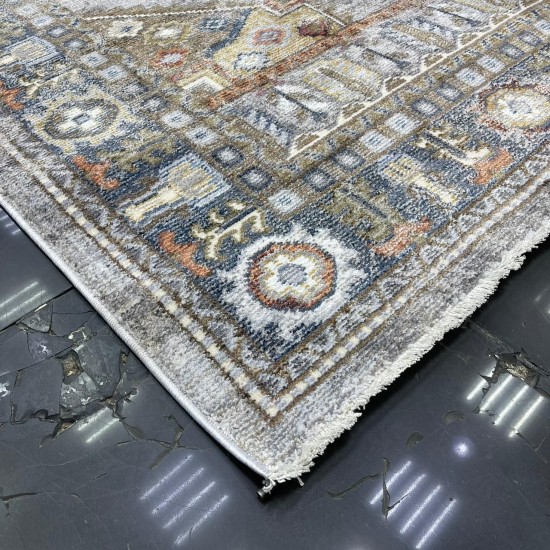 Turkish Bohemian Crystal Carpet OA034A Light Gray Color Size 250*350