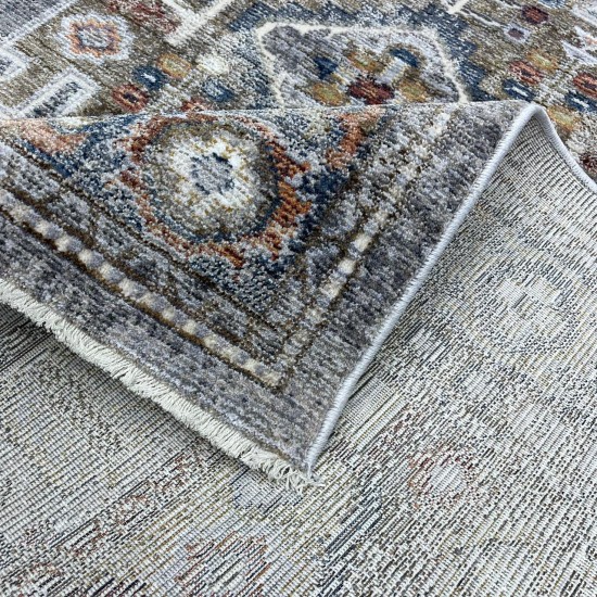 Turkish Bohemian Crystal Carpet OA034A Light Gray Color Size 250*350