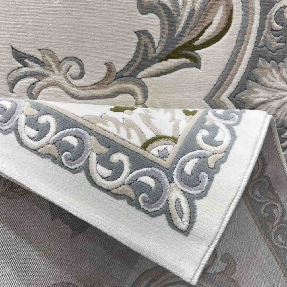 سجاد تركي داليا نقش فرنسي تركي 9769A كريم سماوي مقاس 400*500