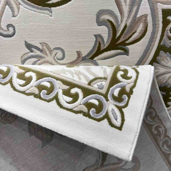 Turkish Dahlia Rug French-Turkish Pattern 9769A Cream green Size 400*500