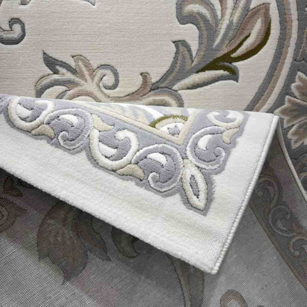 سجاد تركي داليا نقش فرنسي تركي 9769A كريم سيلفر مقاس 400*500