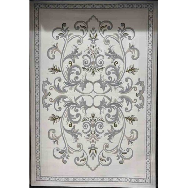 Turkish Dahlia Rug French-Turkish Pattern 9771A Cream Silver Size 100x200