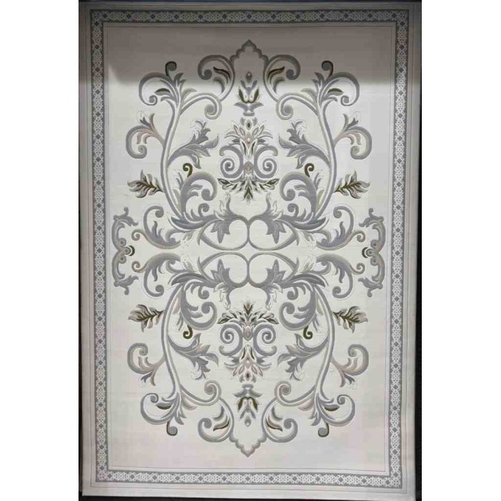 Turkish Dahlia Rug French-Turkish Pattern 9771A Cream Silver Size 80*150
