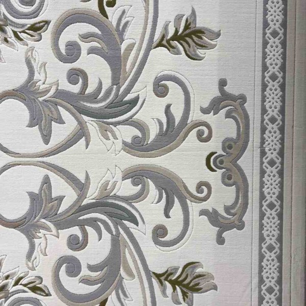 Turkish Dahlia Rug French-Turkish Pattern 9771A Cream Silver Size 100x200