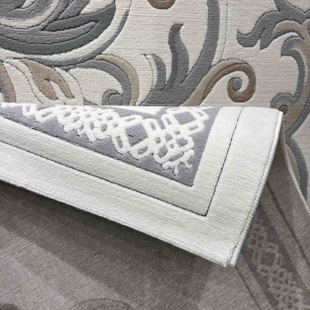 سجاد تركي داليا نقش فرنسي تركي 9771A كريم سيلفر مقاس 50*80