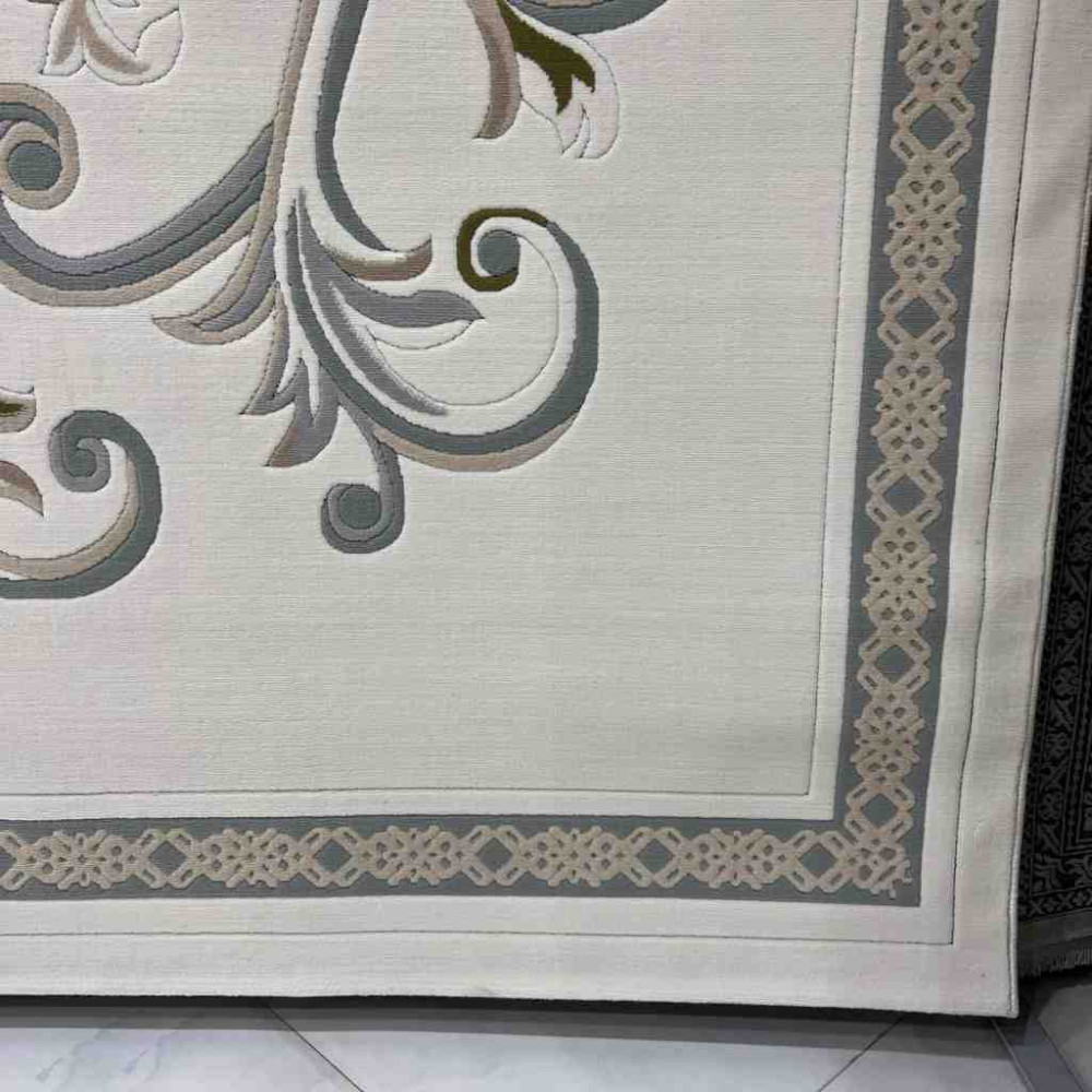 سجاد تركي داليا نقش فرنسي تركي 9771A كريم سماوي مقاس 400*500