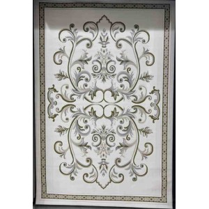 سجاد تركي داليا نقش فرنسي تركي 9771A كريم اخضر مقاس 100*300