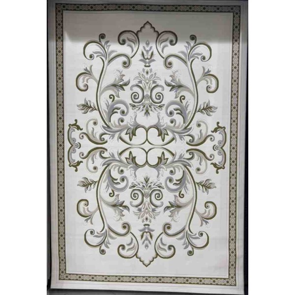 سجاد تركي داليا نقش فرنسي تركي 9771A كريم اخضر مقاس 100*300
