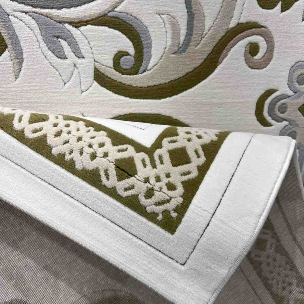 سجاد تركي داليا نقش فرنسي تركي 9771A كريم اخضر مقاس 50*80