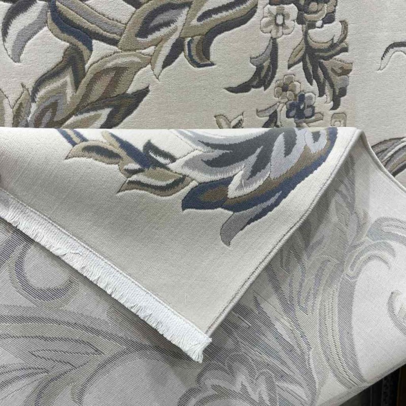 سجاد تركي اناقة نقش فرنسي J941DC كريم سماوي مقاس 150*220