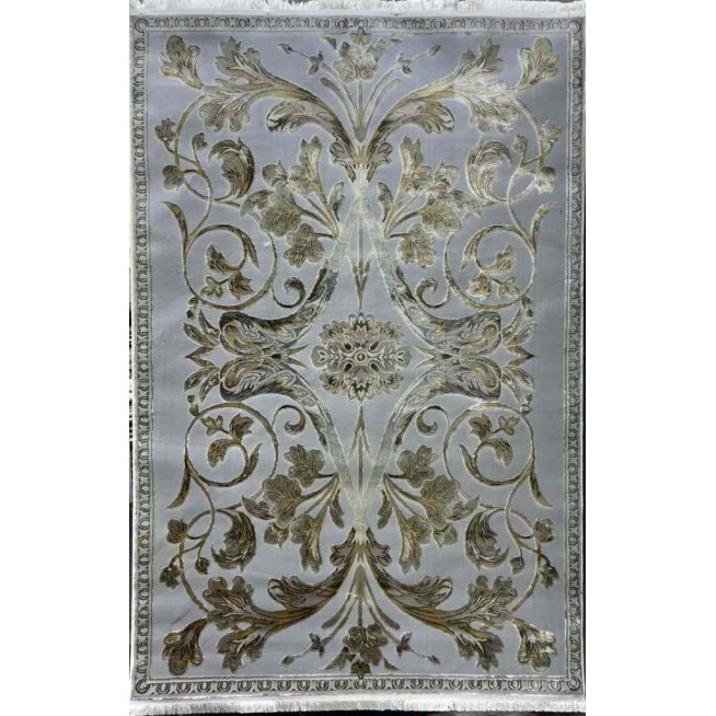 Turkish carpet Eliza French Turkish pattern A6169A gray gold size 150*220