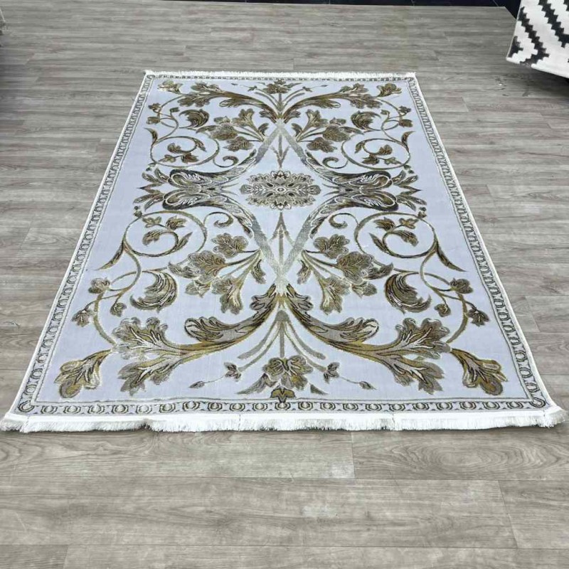 سجاد تركي اليزا نقش فرنسي تركي A6169A رصاصي ذهبي مقاس  150*220
