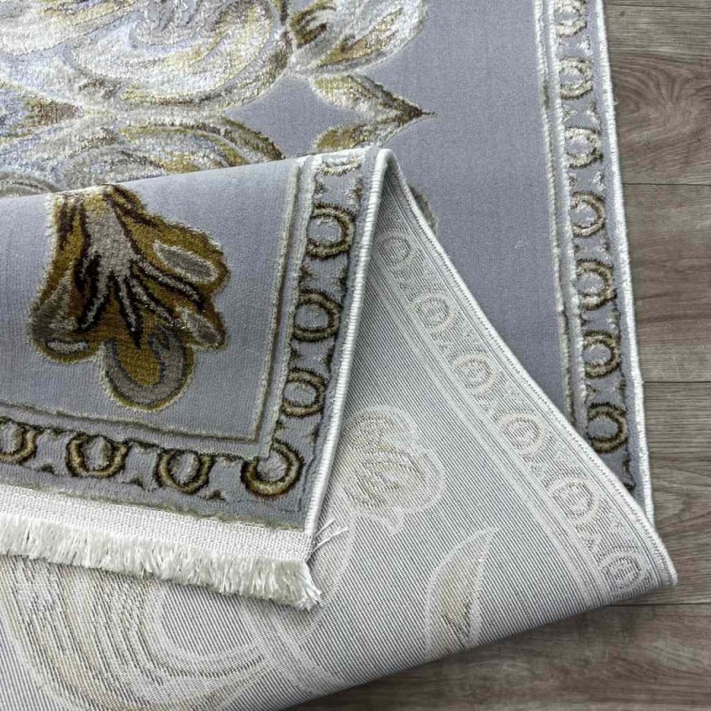 سجاد تركي اليزا نقش فرنسي تركي A6169A رصاصي ذهبي مقاس  150*220