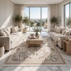Turkish rug GALA French pattern SRC37A BEIGE BROWN size 400*600