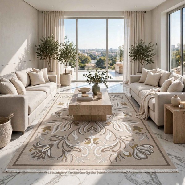 Turkish rug GALA French pattern SRC37A BEIGE BROWN size 400*600