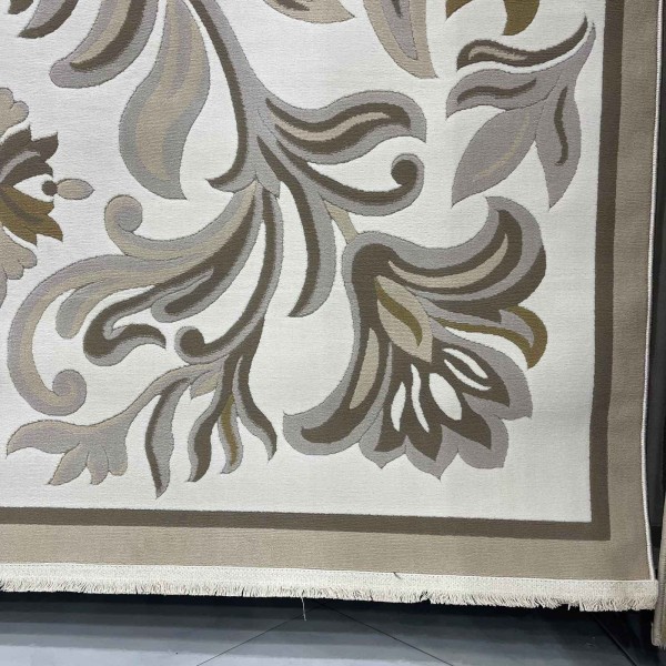 Turkish rug GALA French pattern SRC37A CREAM BROWN size 400*400