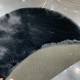 Round fur earring 50 mm blacky