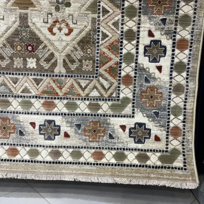 سجاد ليفون بوهيمي تركي L6952 بيج D84949 مقاس 400*500 - سجاد بوهيمي