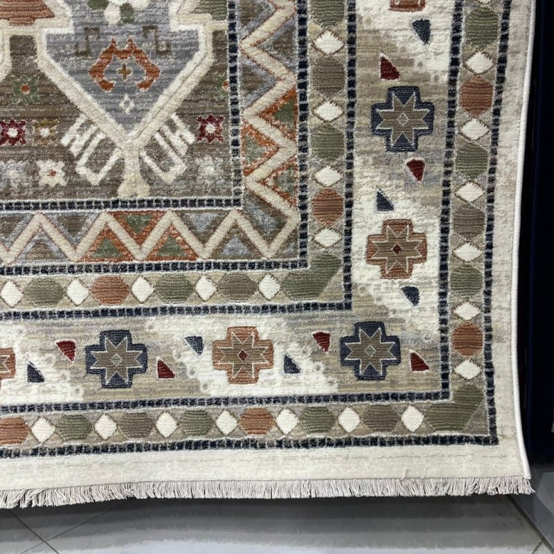 سجاد ليفون بوهيمي تركي L6952 كريم D84494 مقاس 400*500 - سجاد بوهيمي