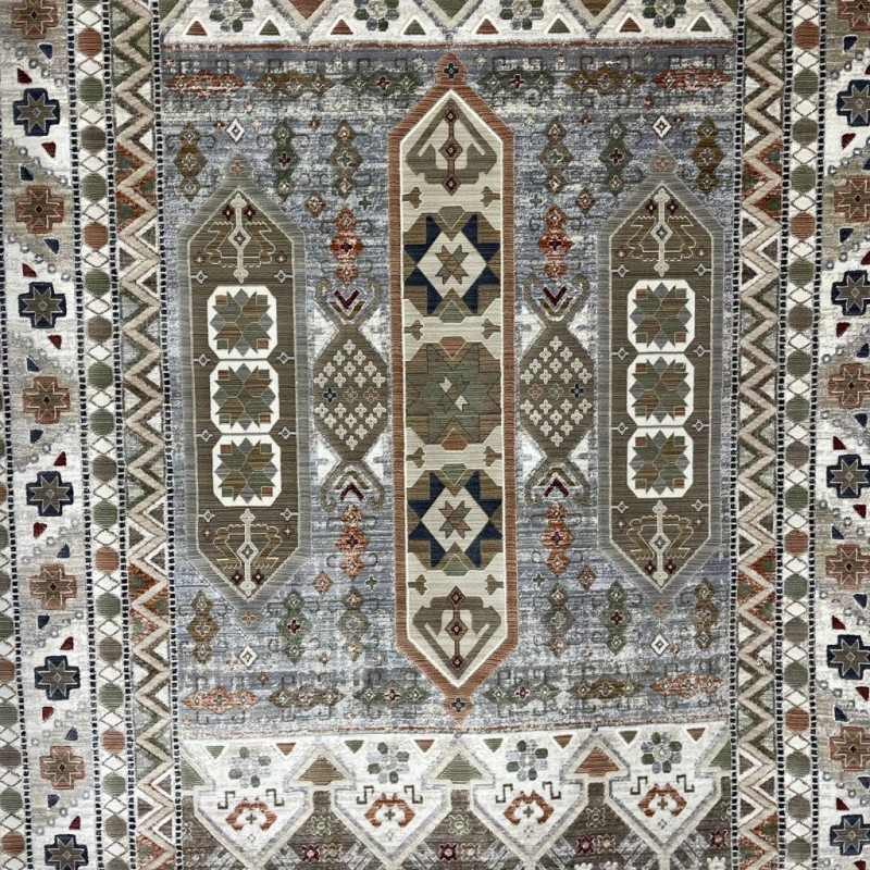 سجاد ليفون بوهيمي تركي L6952 رصاصي D84747 مقاس 80*150 - سجاد بوهيمي