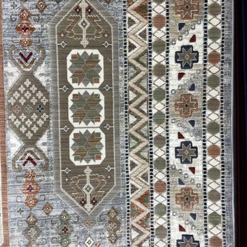 سجاد ليفون بوهيمي تركي L6952 رصاصي D84747 مقاس 80*150 - سجاد بوهيمي